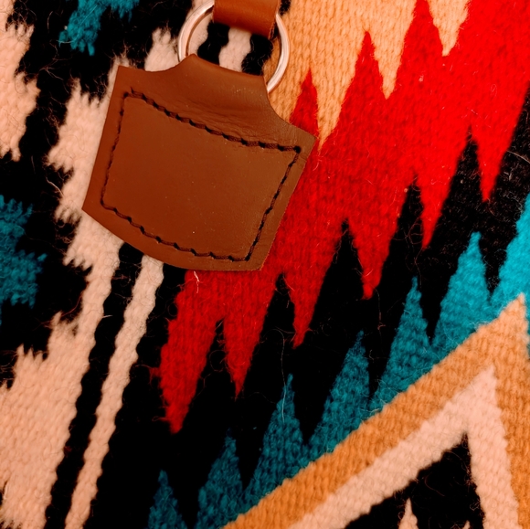 Geometric Patterned Tote Bag - Red, Blue, and Brown, Large, Brand New - Picture 4 of 4